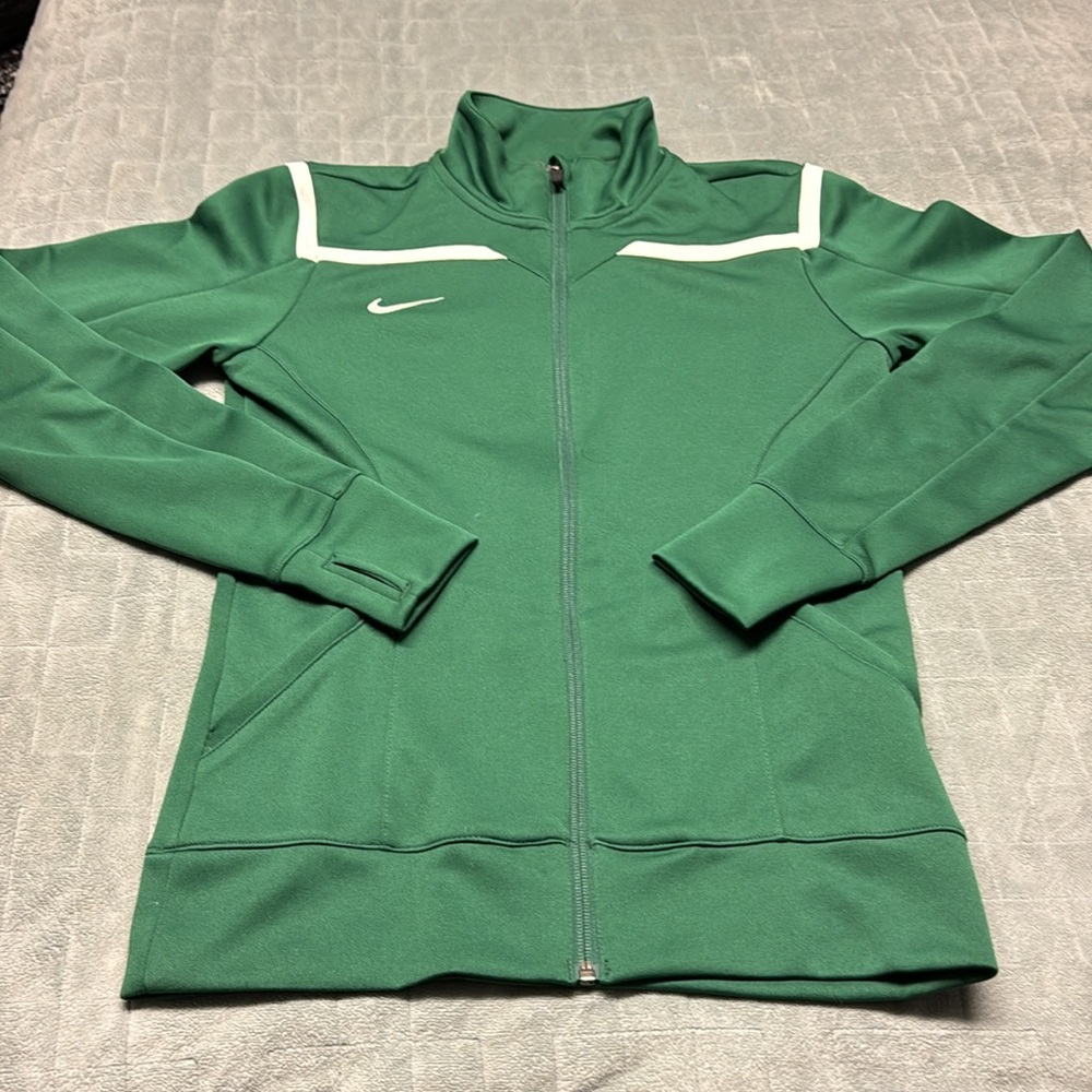 Nike Green Track Jacket with White Accent